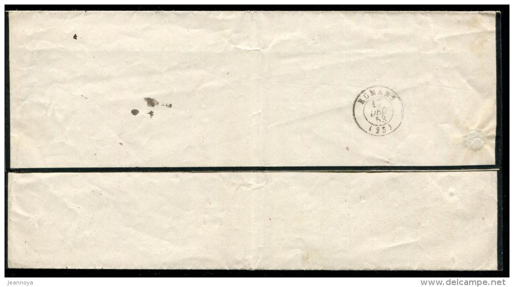 FRANCE - N° 9 / LETTRE FAIRE-PART DE DECES OBL. ETOILE MUETTE DE PARIS LE 15/12/1853, POUR ROMANS - TB - 1852 Louis-Napoléon