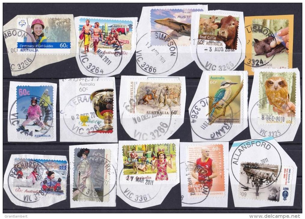 Australia 2010 - 2012   15 Distinct Victorian Postmarks On Self-adhesives - Postmark Collection