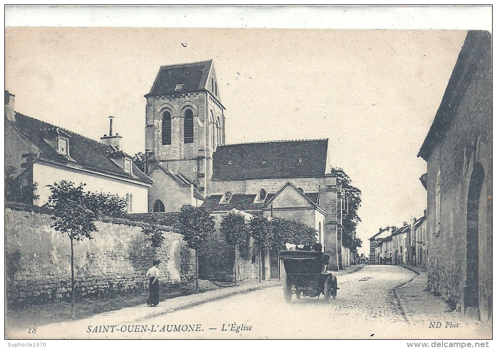 ILE DE FRANCE - 95 - VAL D'OISE - SAINT OUEN L'AUMONE - L'église - Petite Animation Avec Voiture - Saint-Ouen-l'Aumône