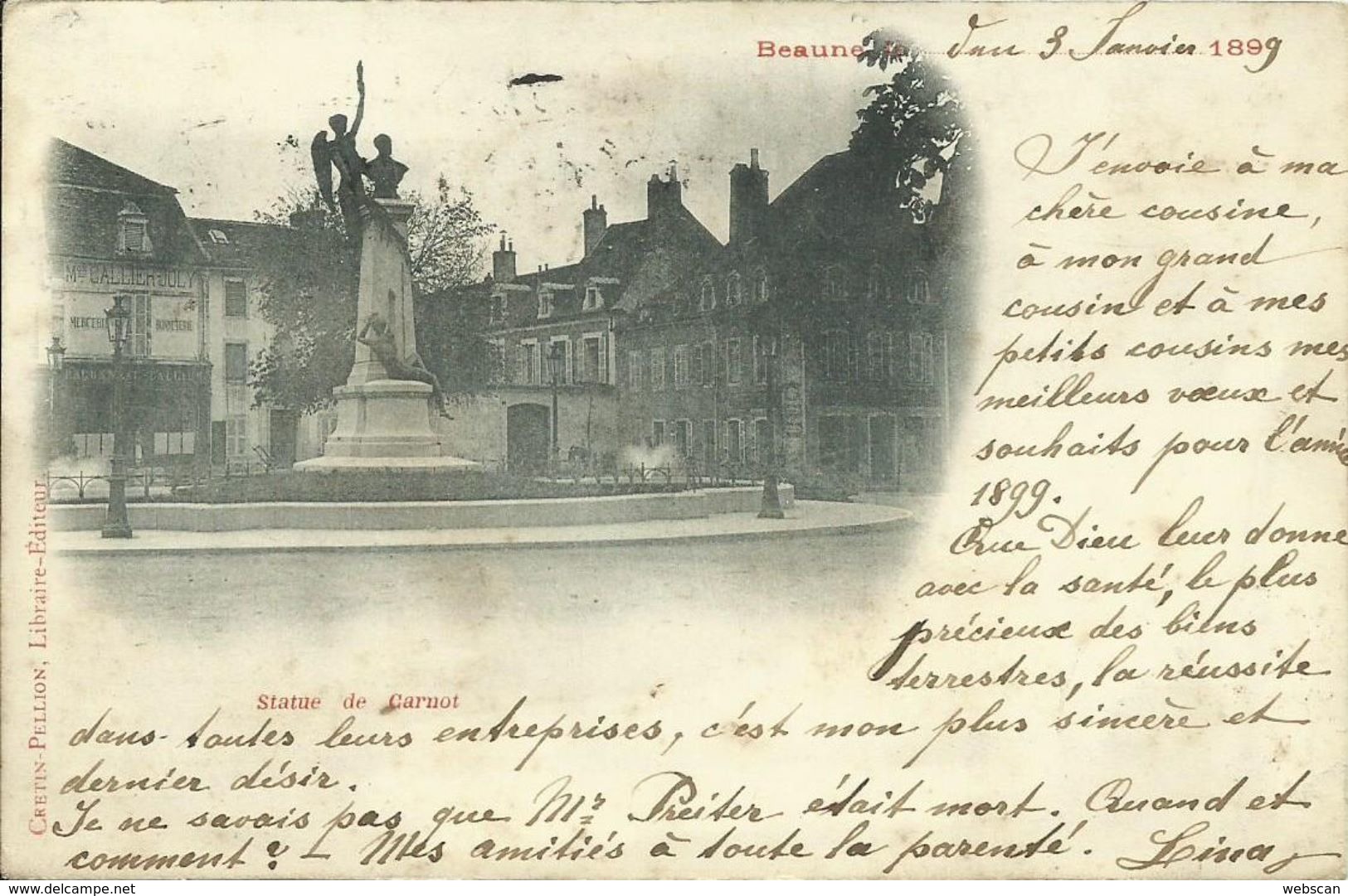 AK / CPA Beaune Statue De Carnot 1899 #01 - Beaune