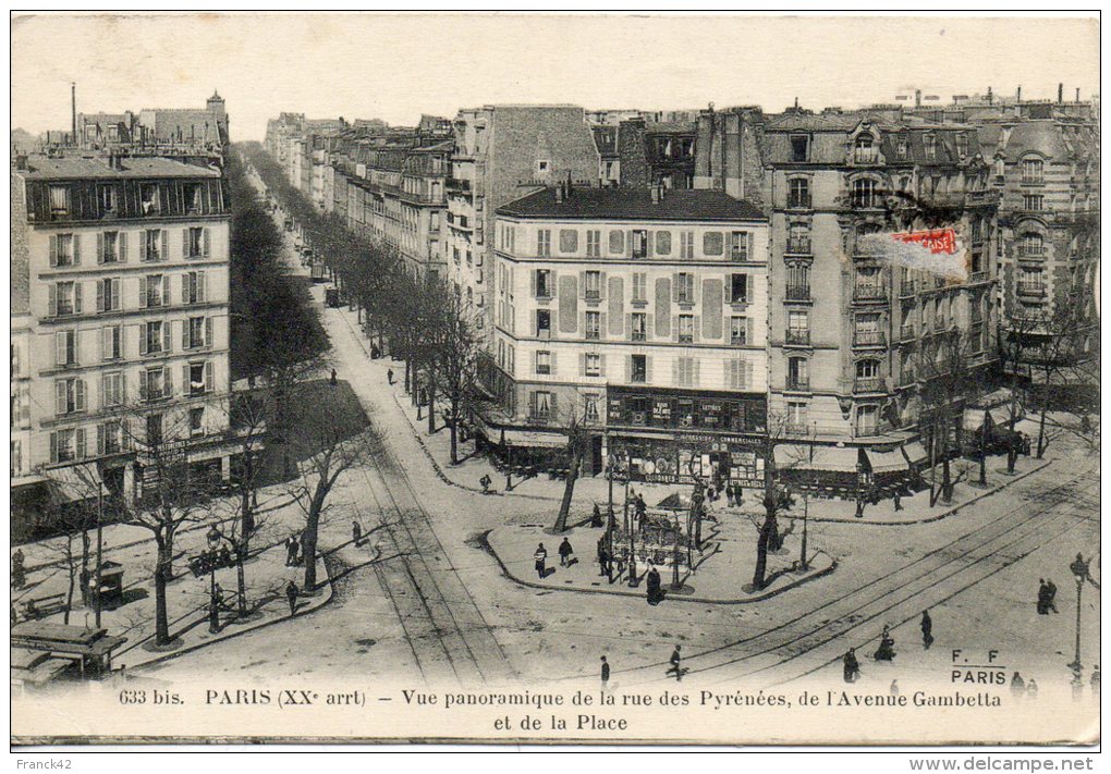 75. Paris. Rue Des Pyrénées Et Avenue Gambetta - Arrondissement: 20