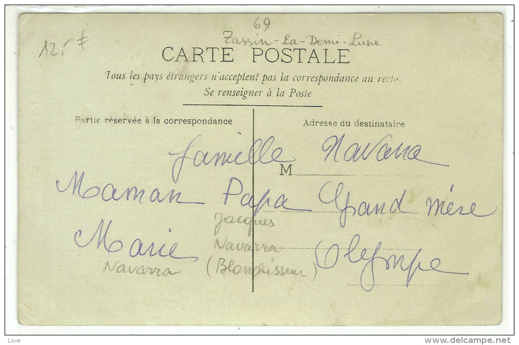 TASSIN: Plan Top Sur La Famille Navarra, Blanchisseurs. Carte Photo Identifiée Au Verso - Other & Unclassified