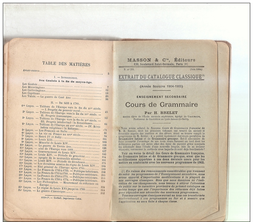 Histoire De France 1453 à 1789-steurin Et Chabert-1904 - 6-12 Anni