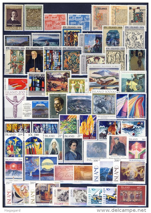 ##A1672. Iceland 1963-2000. Collection Art. Paintings. MNH(**) - Collections, Lots & Series