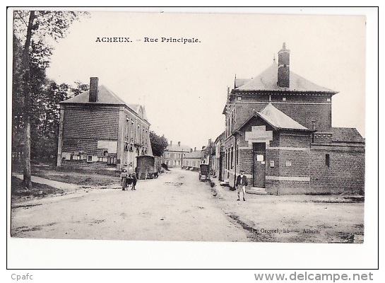 Carte 1910 ACHEUX / RUE PRINCIPALE (postes Et Télégraphes) - Acheux En Amienois