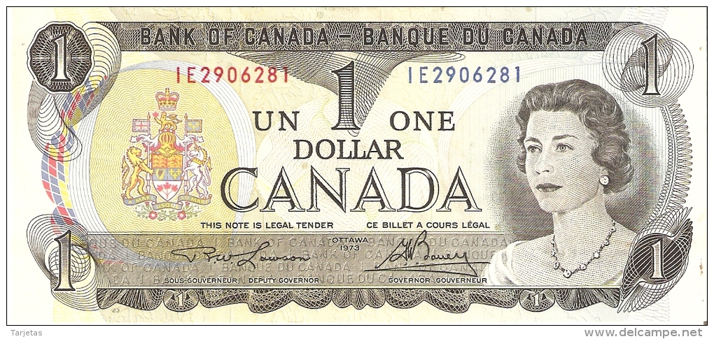 BILLETE DE CANADA DE 1 DOLLAR DEL AÑO 1973  (BANKNOTE) - Canada