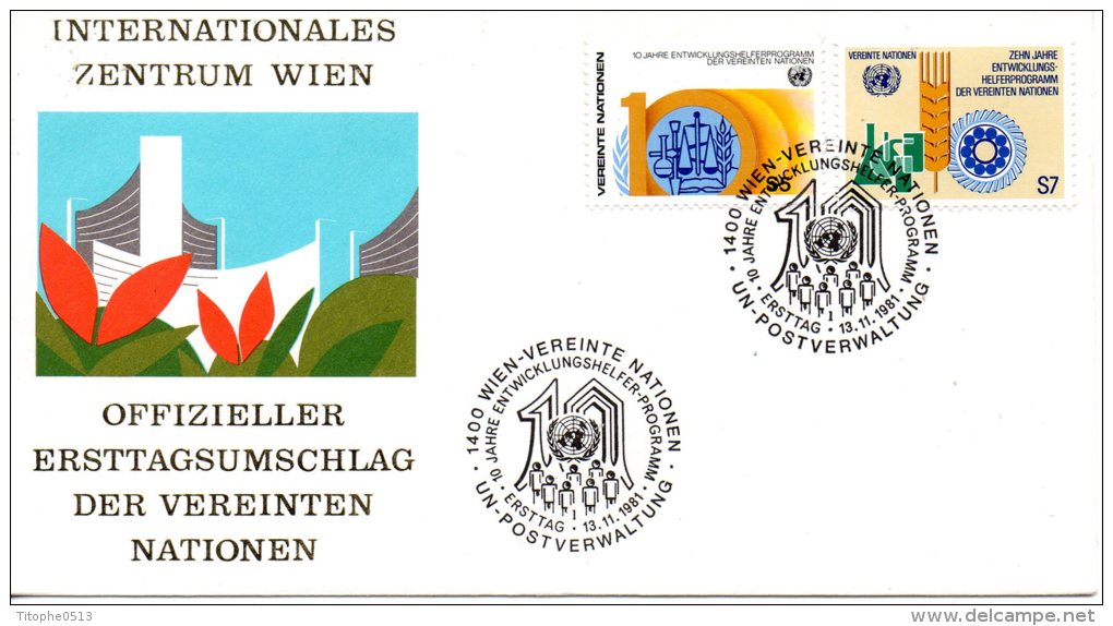 ONU VIENNE. N°21-2 Sur Enveloppe 1er Jour (FDC) De 1981. Volontaires De L´ONU. - FDC