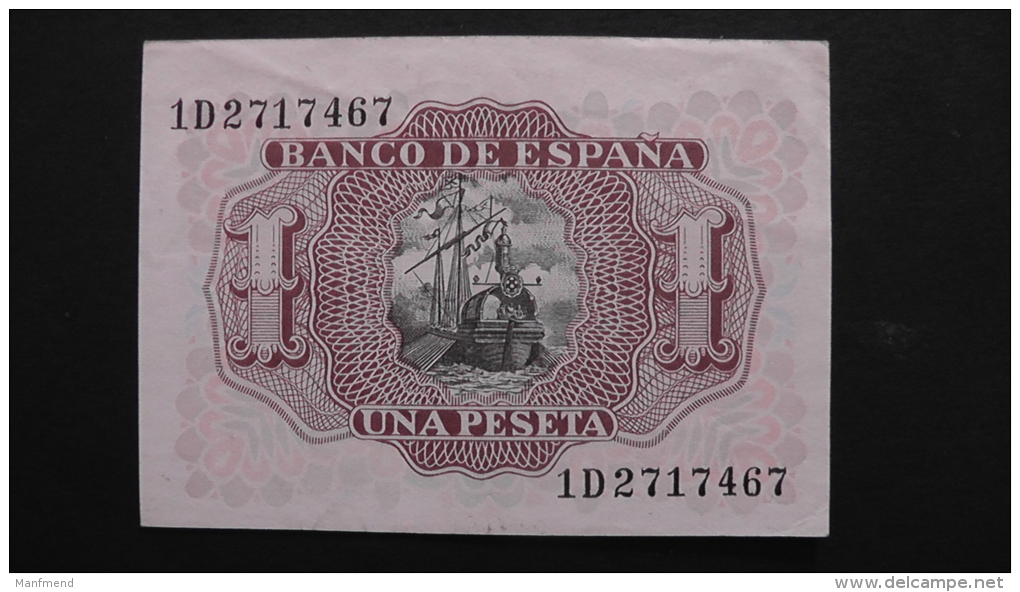 Spain - 1 Peseta - 1953 - P 144a - VF+ - Look Scan - [ 4] 1975-…: Juan Carlos I.