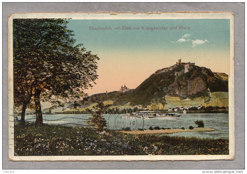 41655    Germania,    Drachenfels  Mit  Blick  Auf  Konigswinter  Und  Rhein,  VGSB 1922 - Koenigswinter