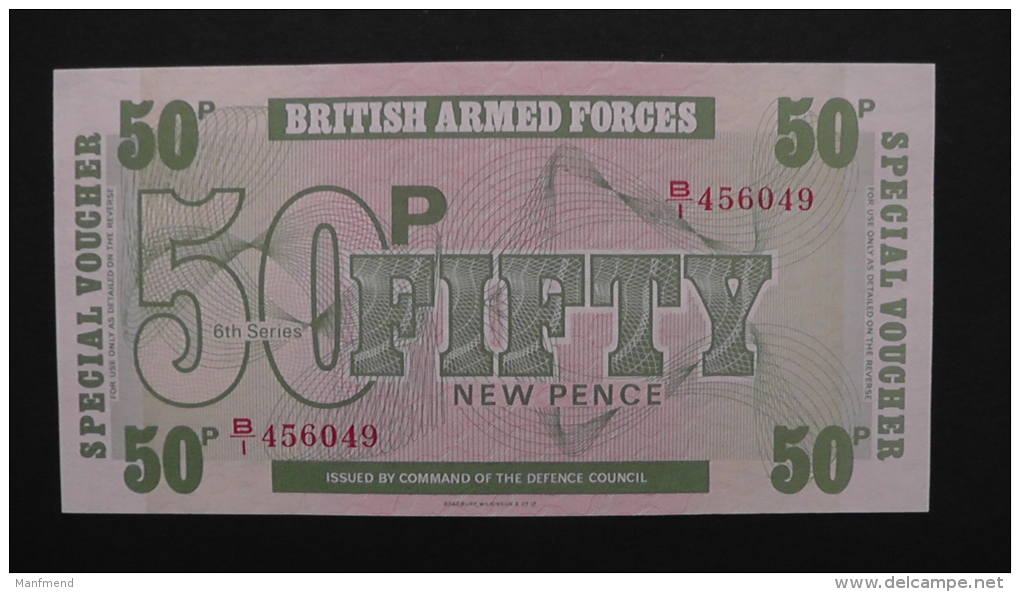 Great Britain -  50 New Pence - 1972 - P M 46 - Unc - Look Scan - British Armed Forces & Special Vouchers