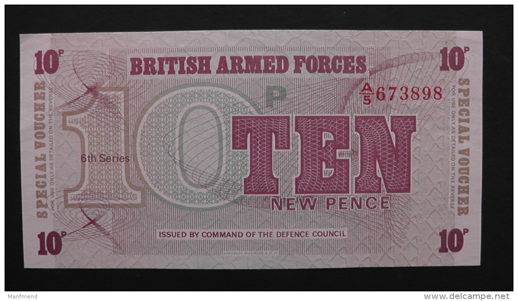 Great Britain -  10 New Pence - 1972 - P M 45a - Unc - Look Scan - British Armed Forces & Special Vouchers