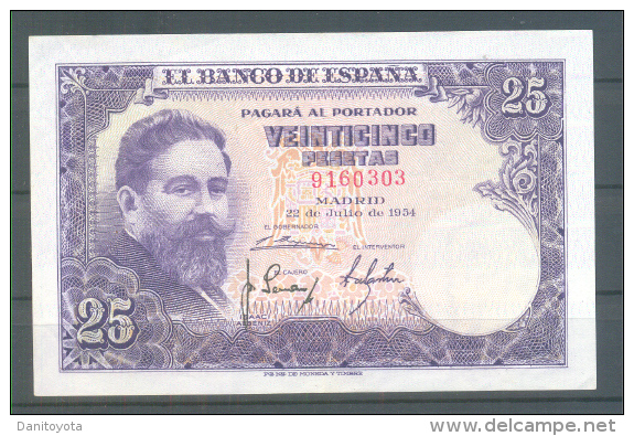 EDIFIL D68.  25 PTAS 22 DE JULIO DE 1954 - 100 Peseten