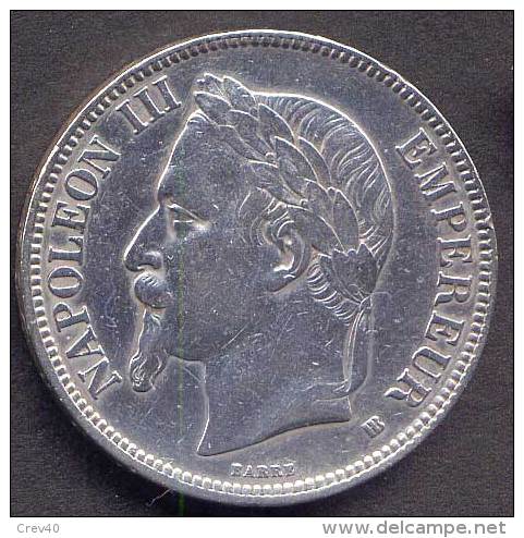 Pièce 5 Francs Argent Napoléon III France 1869 - Lettre BB - Other & Unclassified