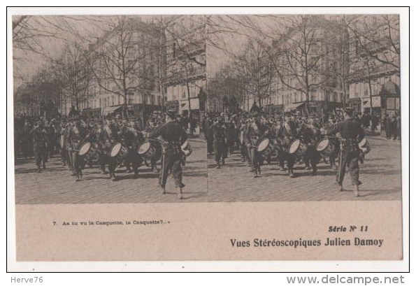 Vues Stéréoscopiques Julien Damoy - As Tu Vu La Casquette, La Casquette ? - Militaria - Stereoscope Cards