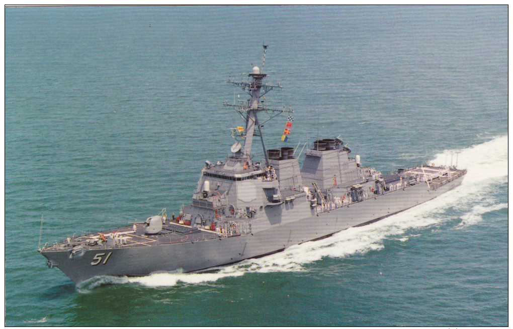 USS Arleigh Burke, Aegis Guided Missile Destroyer At Sea - Warships