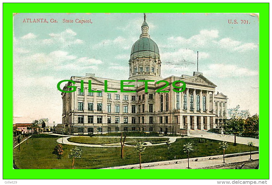 ATLANTA, GA - STATE CAPITOL - U.S. 701 - TRAVEL IN 1907 - F. VON BARDELEBEN - - Atlanta