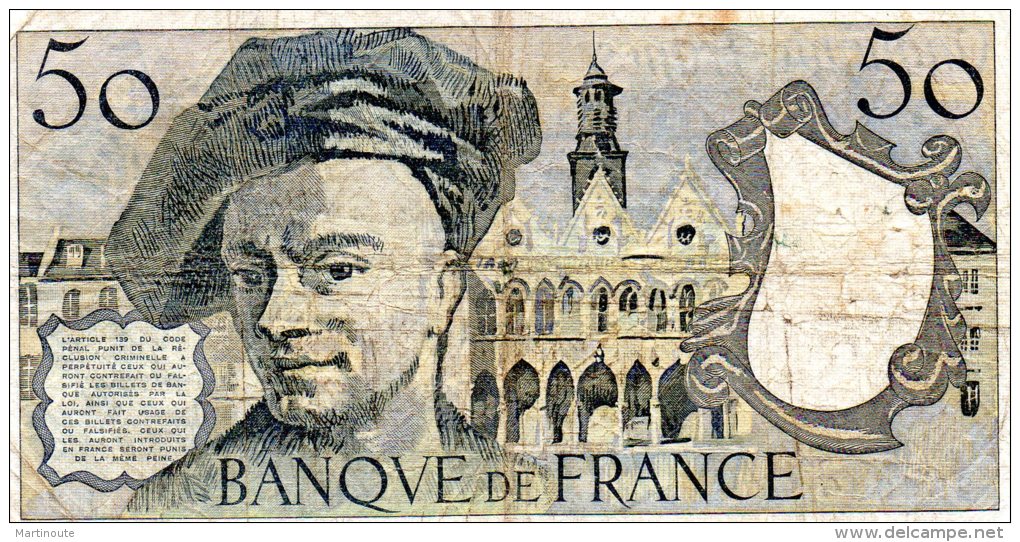 - BILLET De 50 F. QUENTIN DE LA TOUR - 1977 -  475 - 50 F 1976-1992 ''Quentin De La Tour''