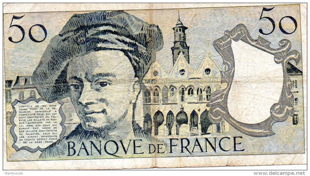 - BILLET De 50 F. QUENTIN DE LA TOUR - 1992 -  493 - 50 F 1976-1992 ''quentin De La Tour''