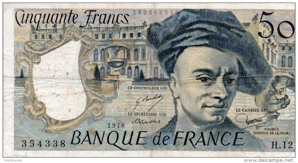 - BILLET De 50 F. QUENTIN DE LA TOUR - 1978 -  499 - 50 F 1976-1992 ''Quentin De La Tour''