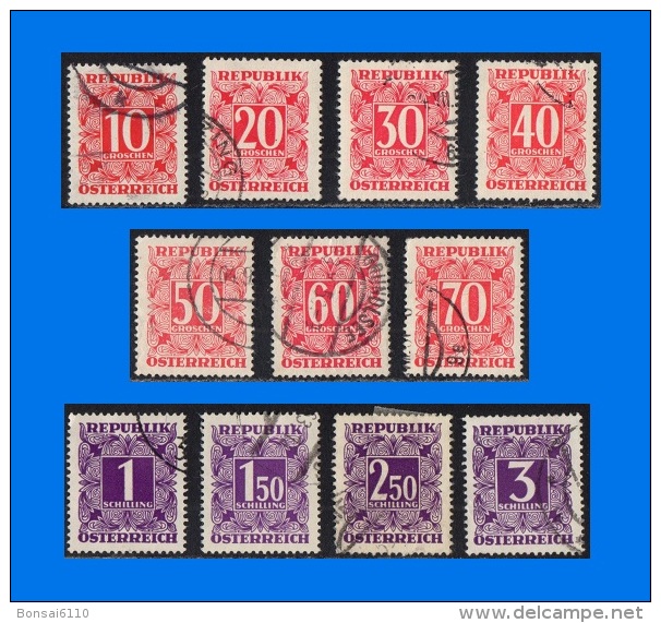 AT 1949, 11 Postage Due Stamps, VFU - Taxe