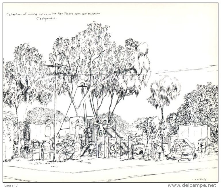(185) Australia  - WA - Coolgardie (drawing) - Kalgoorlie / Coolgardie