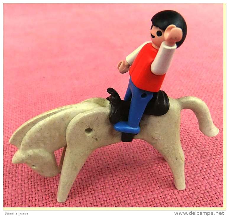 2 Alte Playmobil Figuren  -  Pferd Und Männchen - Playmobil