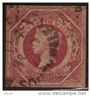 NSW 1854 1/- Rosy Vermilion QV U SG 99 SG111 - Oblitérés