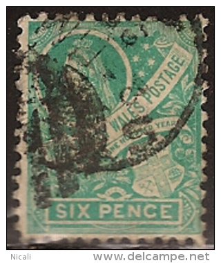 NSW 1898 6d Emerald-green P12 U SG 297fb SG165 - Oblitérés