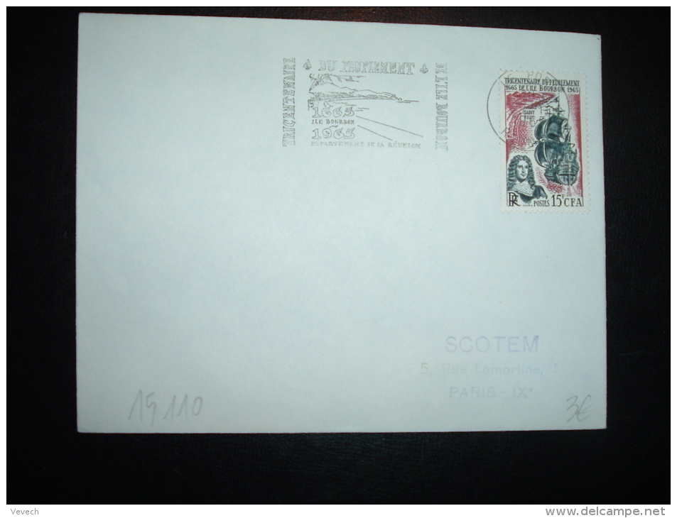 LETTRE TP ILE BOURBON 15F CFA OBL.MEC. 27-11-1965 LE PORT - Covers & Documents