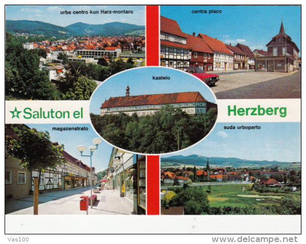 CPA HERZBERG- PANORAMA, MAIN STREET, MAIN SQUARE, THE CASTLE - Herzberg