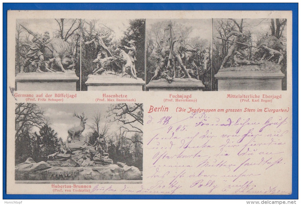 Deutschland; Berlin; Tiergarten; Jagdgruppe Am Grossen Stern; 1905 - Tiergarten