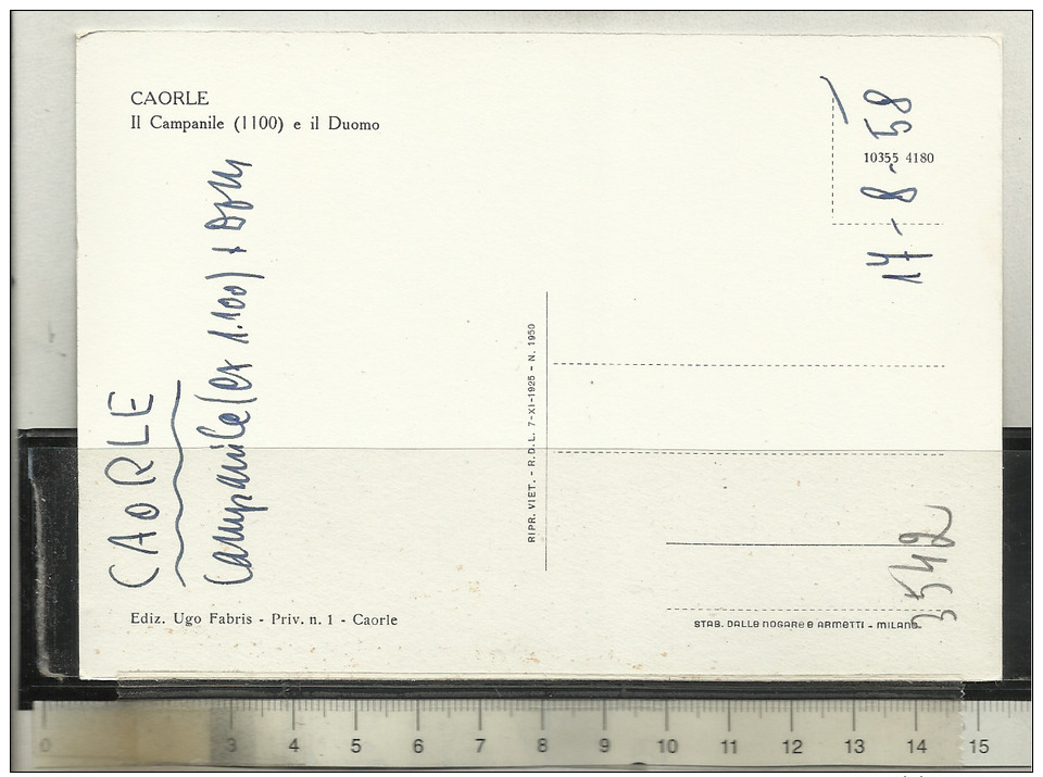 Caorle Lotto Di 2 Cartoline 1958 - Venetië (Venice)