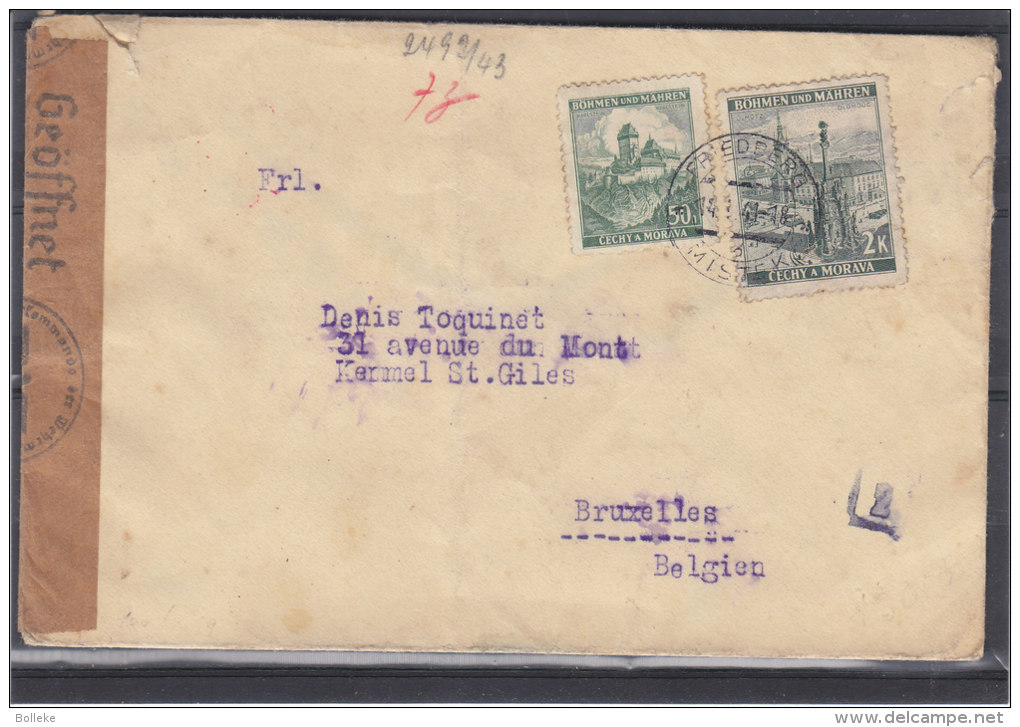 Châteaux  - Bohème & Moravie - Lettre De 1941 - Avec Censure - Oblitération Friedberg - Lettres & Documents