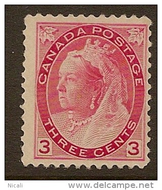 CANADA 1898/1902 QV 3c Rose-Carmine SG 156 HM XYG4 - Neufs