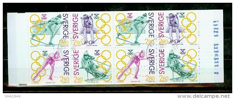 Sweden 1992,8V In Booklet,olympic Games Lake Placid 1980.used/gestemp., (L1211) - Hiver 1980: Lake Placid