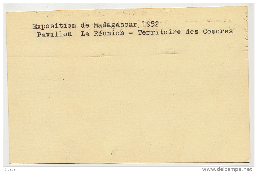 Carte Photo Pavillon De La Reunion Et Des Comores Mayotte Exposition Madagascar 1952 - Autres & Non Classés