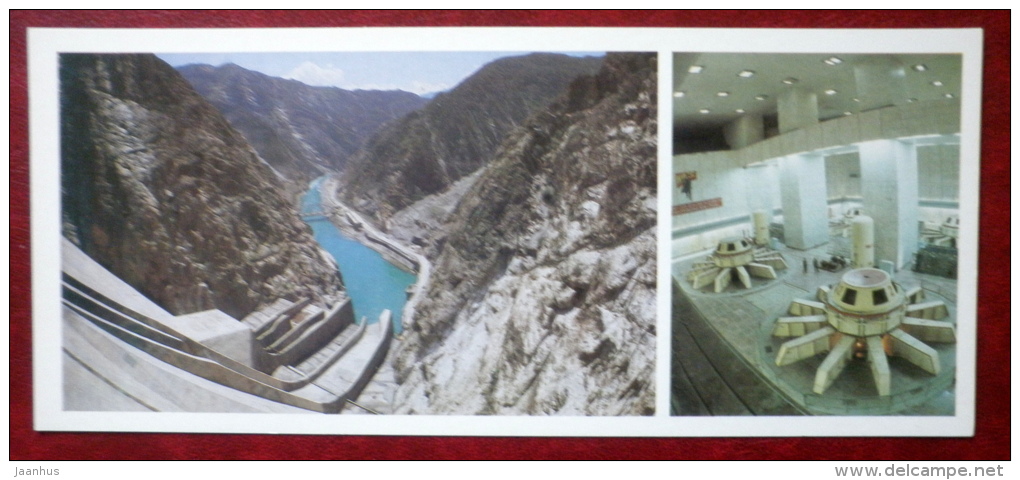 Toktogul Hydro-Electric Power Station - Turbine Room - 1984 - Kyrgyzstan USSR - Unused - Kirguistán