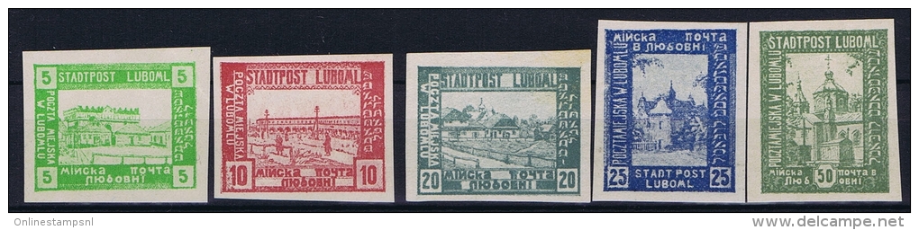 Poland: 1918 Lumboml Fi 1-5 B MH/*, - Unused Stamps