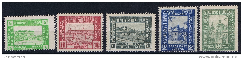 Poland: 1918 Lumboml Fi 1-5 A MH/*, - Unused Stamps