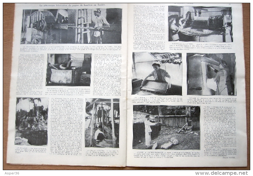 Magazine Avec Article "La Pittoresque Fabrication Du Papier De Bambou Au Tonkin" 1933 - Collections