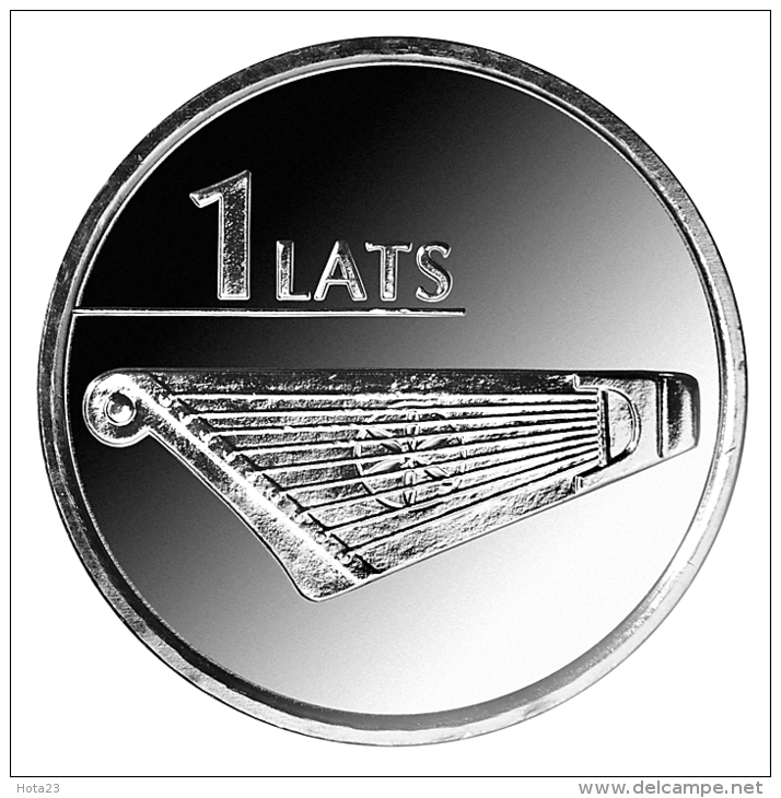 2013 Latvia Lettland Lettonia 2013 Lute Musical Instruments , Song Festival Coin 1 Lats UNC - Lettonie