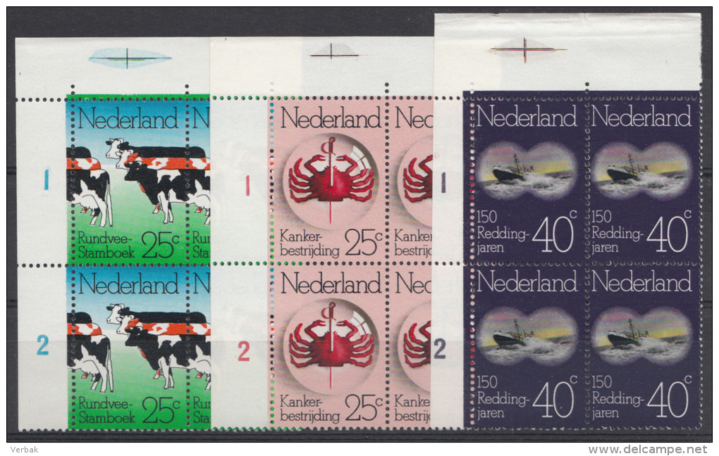 NEDERLAND NVPH NR. 1052-1054  HOEKBLOKKEN  MNH / POSTFRIS / NEUF SANS CHARNIERE 1974 - Neufs