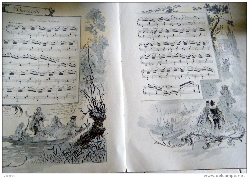 FIGARO ILLUSTRE-éditeur Le Figaro-1894---2partitions Illustrées  "Barcarolle",Noël  Provençal--Les Fourrures--Job - 1850 - 1899