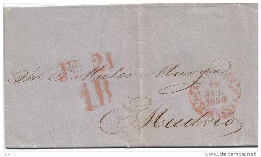 Sobrescrito A Madrid Con Baeza-1850 De Santander. - ...-1850 Prefilatelia