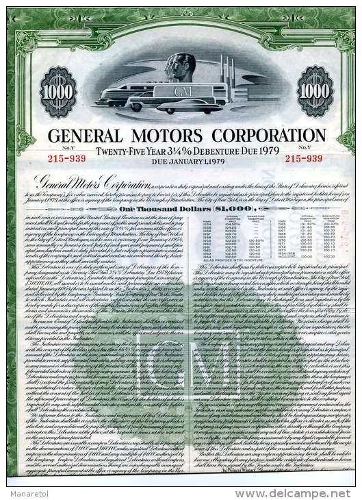 OBLIGACION "GENERAL MOTORS" - Auto's