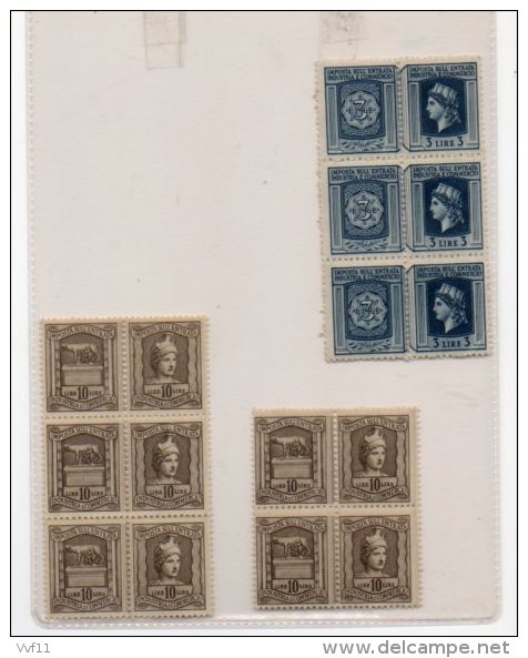 ITALIA IMPOSTA IN BLOCCHI MNH NUOVI - Revenue Stamps