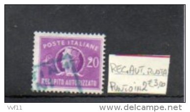 ITALIA RECAPITO AUTORIZZATO VARIETA' PUNTO BIANCO NEL NUMERO 2 - Revenue Stamps
