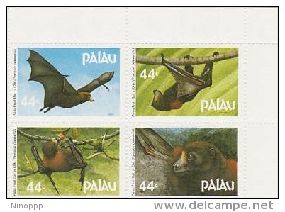 Palau-1987 Fruit Bats Block 4 Mint Never Hinged - Palau