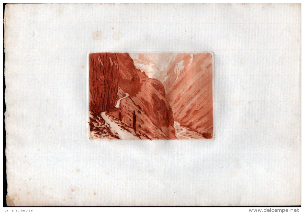 ESTAMPE: SIGNEE JJY LREVES ( ORTHOGRAPHE A VERIFIER ) -  05 - HAUTES ALPES  - PAYSAGE DE MONTAGNE - Estampes & Gravures