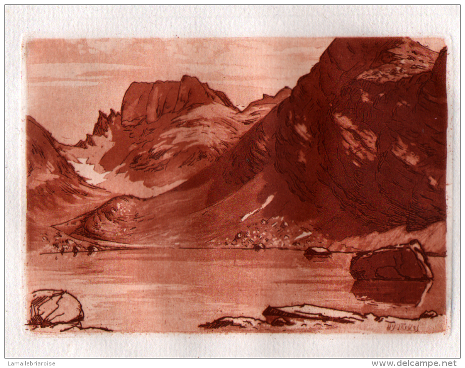 ESTAMPE: SIGNEE JJY LREVES ( ORTHOGRAPHE A VERIFIER ) -  05 - HAUTES ALPES  - PAYSAGE DE MONTAGNE - Estampes & Gravures